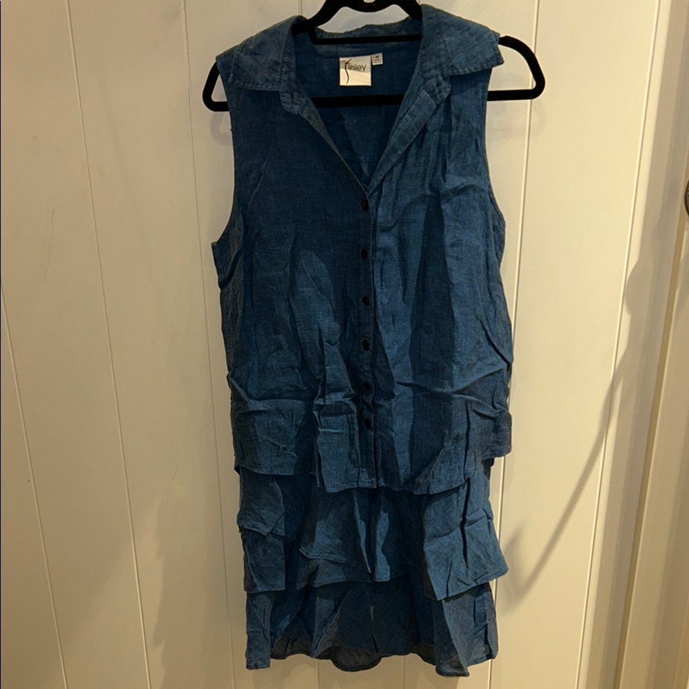 Chic Denim Ruffled Dress